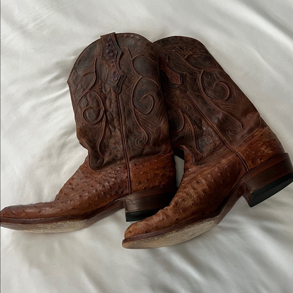 Cavender’s Ostrich Print Round Toe Cowboy Boots - Picture 16 of 16
